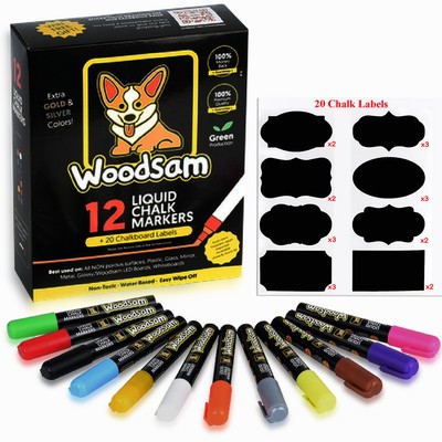 Erasable Liquid Chalk Window Markers Chalkboard Paint Extra 20 Labels