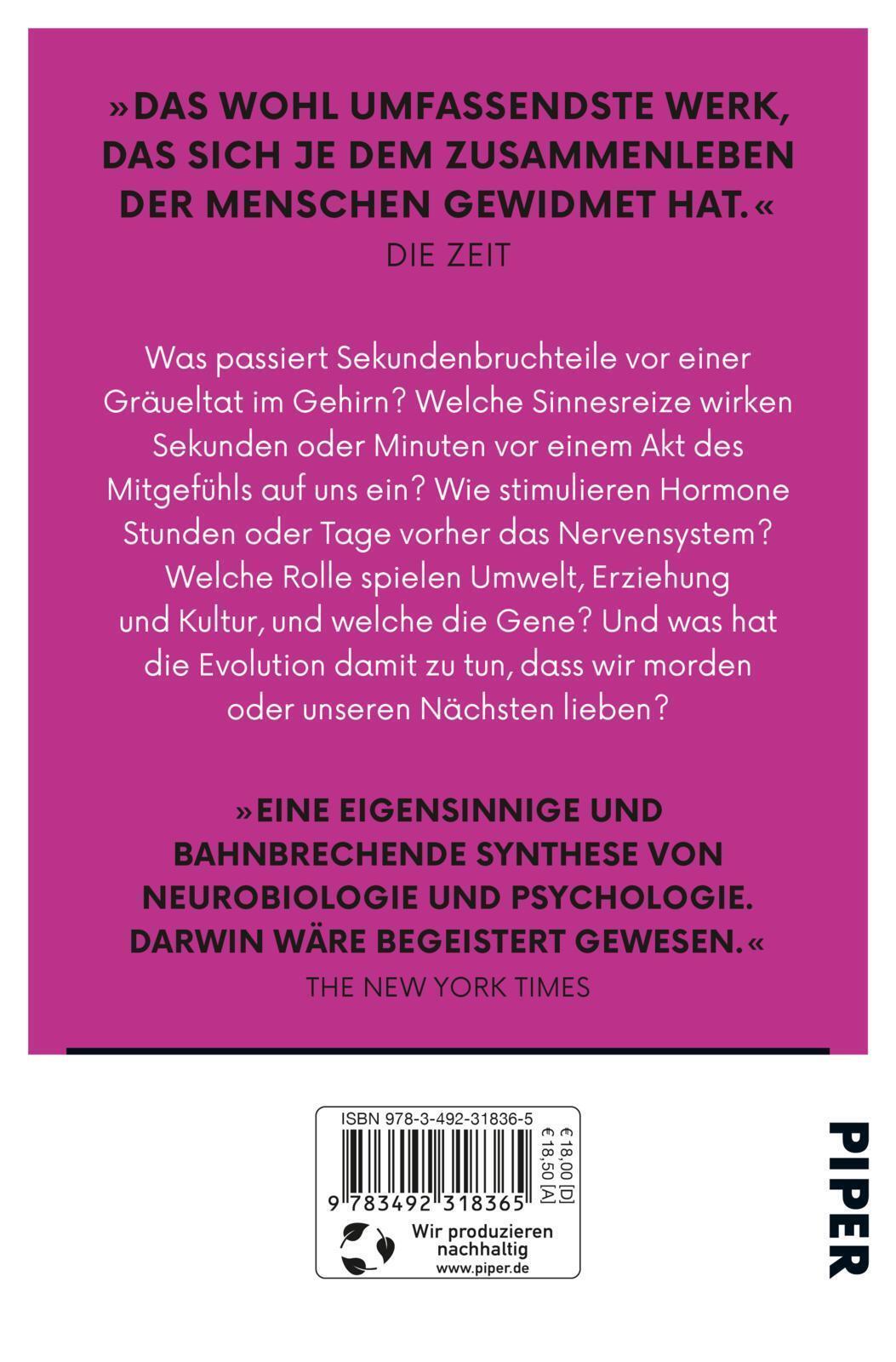 Thumbnail - Gewalt Und Mitgefühl | Robert Sapolsky | Taschenbuch | 1022 S. |