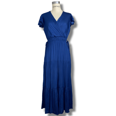 Joie Women's Blue Satin Short Sleeve Maxi Full Length Shirred Waist Dress Medium | eBay Joie Women's Blue Satin Short Sleeve Maxi Full Length Shirred Waist Dress Medium | eBay