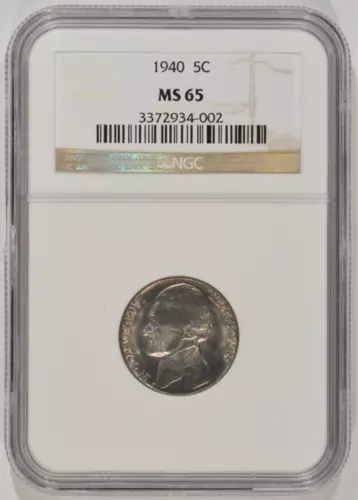 1940 Jefferson Nickel 5c NGC MS65 3372934-002