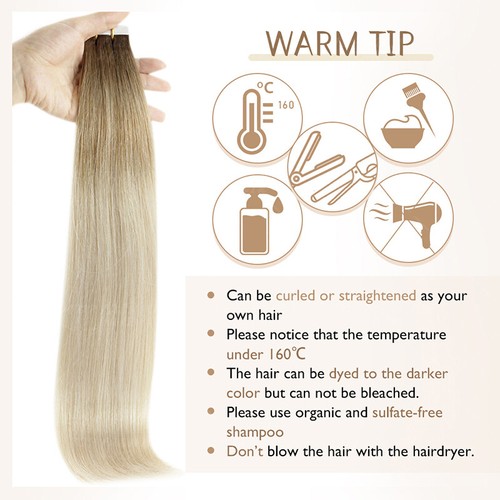 Invisible Tape In 100% Thick Remy 9A Human Hair Extentions Full Head Skin Weft - Picture 6 of 41