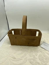 Vintage Authentic Wooden Berry Basket - Rectangular with handle 8.5”X 4”X 4”