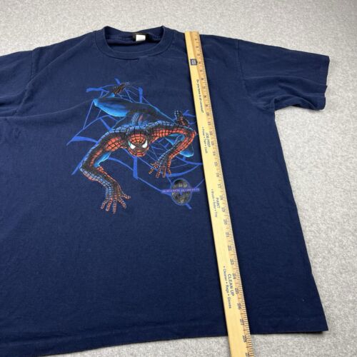 Vintage Spiderman T-Shirt Herren XL Einzelnaht Blau Änderungen Promo Web Marvel - Bild 7 von 7