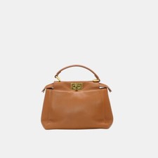 Fendi Peekaboo Mini Crossbody Bag In Brown