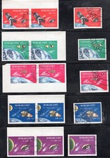 HAITI LOT, SPACE, 15 IMPERFORATED STAMPS, USED