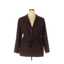 Nwt! $368 Classiques Entier Elegant Dark Chocolate Brown Blazer Plus Size 18w