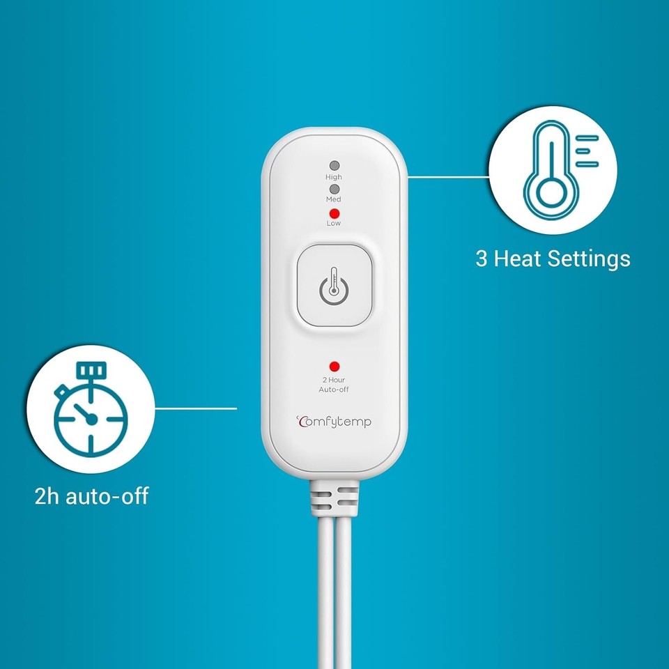 Comfytemp Heating Pad for Back Pain & Cramps, 11"x20" Electric Heating