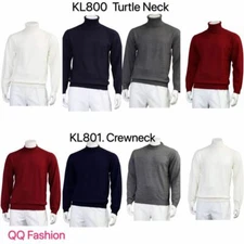 Men's Turtle Neck & Crewneck Sweater Long Sleeve Cotton Blend Knitted 