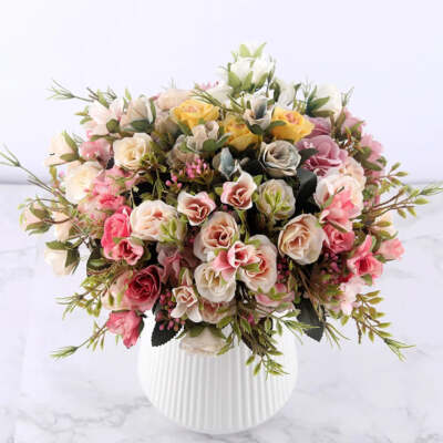 Rosenstamm künstliche gefälschte Hochzeit Blume zum Selbermachen Strauß Zuhause Wohnen Event Dekor