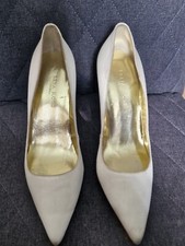  FREYA ROSE LONDON CHAMPAGNE WHITE SATIN WEDDING  SHOE SIZE EU36.5/ UK 3.5