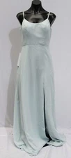 Azazie Womens Sleeveless A-Line Scoop Neck Moira Dress CL8 Dusty Blue Size US:A8