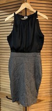 L’ AGENCE Barney’s Women’s Dress Black Silky Top Wool Cashmere Blend Skirt Sz 4
