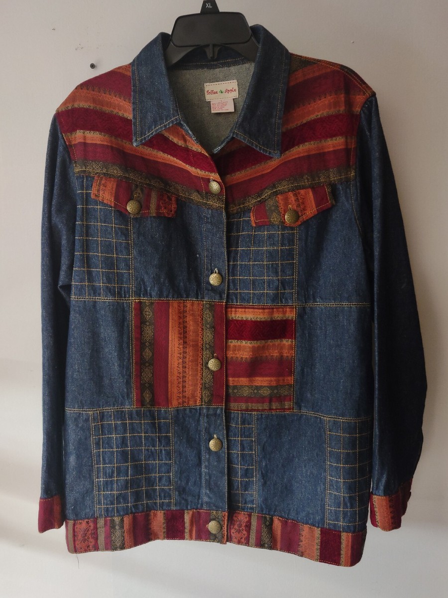 Toffee Apple Womens Denim Jacket Hip Length Blue Jean Size