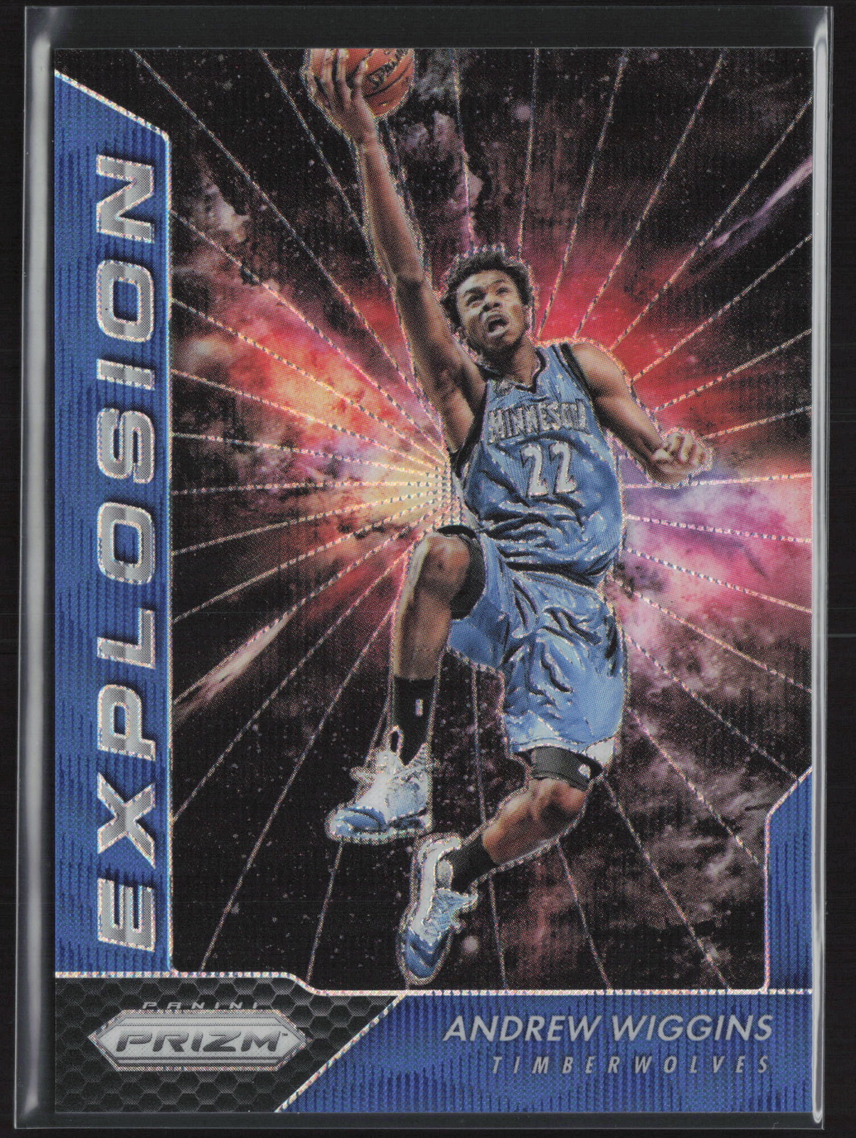 2016 Prizm Andrew Wiggins Explosion Blue Wave /99 #18