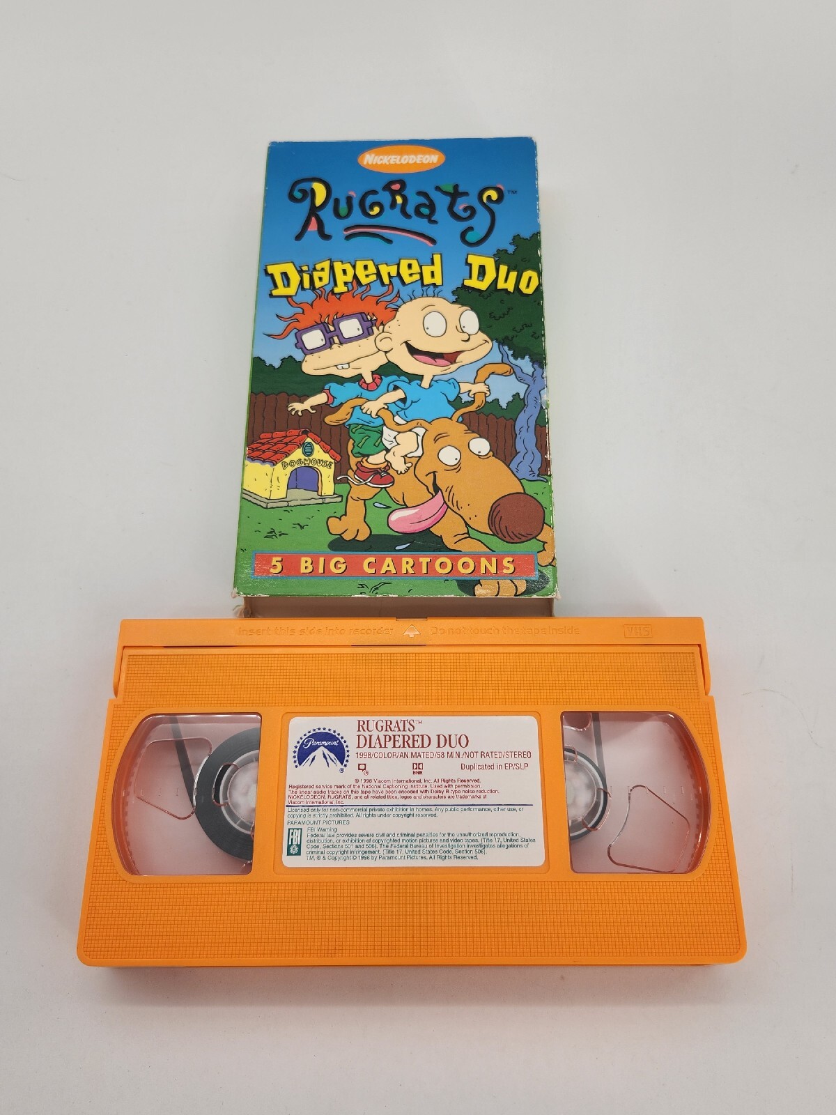 Rugrats (VHS) Diapered Duo Nickelodeon Reto 1998. 5 episodes Tested