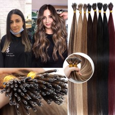 Nano Ring Tip Micro Beads Link Remy Human Hair Extensions Fulll Head 1g/s Thick