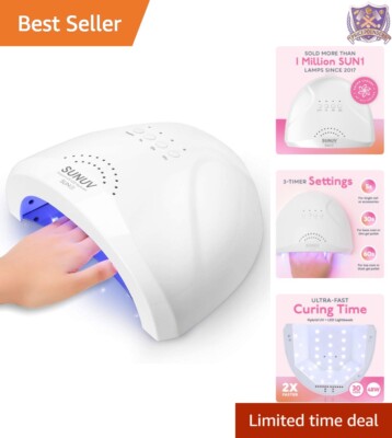SUNone 48W UV LED Nail Lamp with Smart Sensors & 3 Timers for Quick Drying