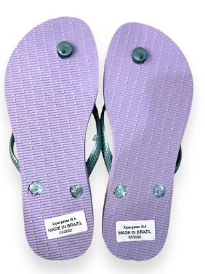 Havaianas Slim Iridescent Flip Flops Sandals Quiet Lilac