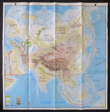 Carte géographie école ASIE relief éditions ROSSIGNOL
