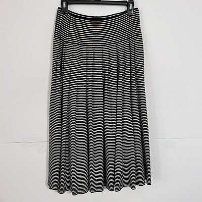 Vintage Albert Nipon Knitwear Womens Lambswool Maxi Skirt Size 10 Grey  Striped