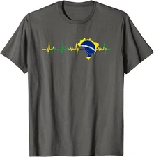 Brazil flag heartbeat Brasil Lover Patriot Unisex T-Shirt