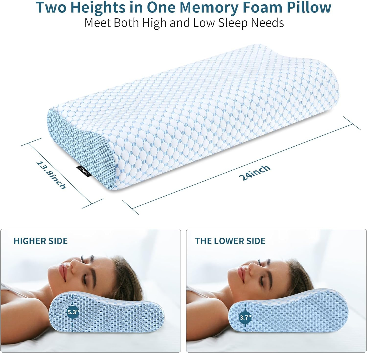 Almohadas Ortopedicas Para Cervical Alivio Dolor Cuello Foam Memory Dormir Bien