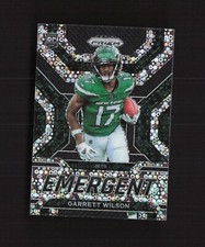 2022 Panini Prizm Garrett Wilson #E-6 EMERGENT Rookie Disco Jets Football Card. rookie card picture