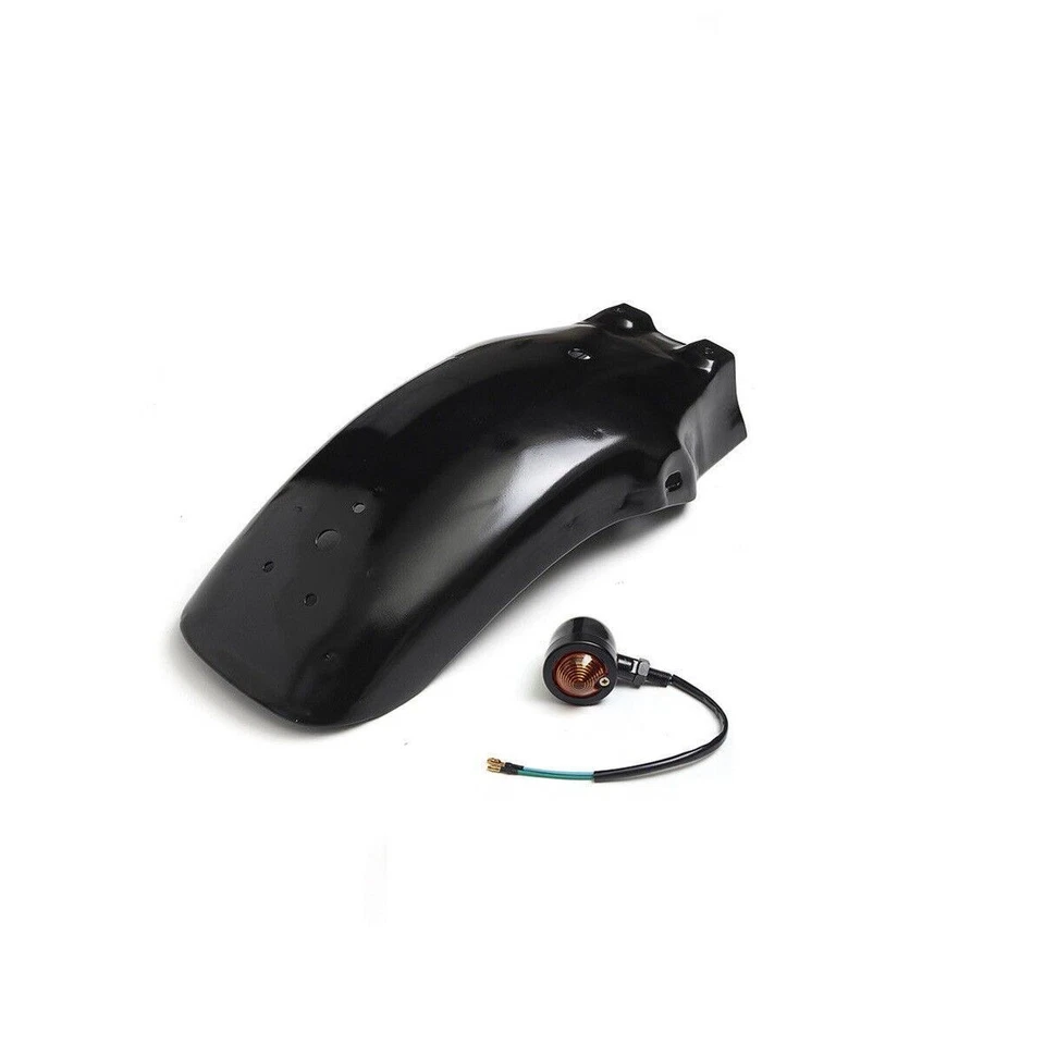 New Black LED Rear Mudguard Fender Motorcycle For Honda Yamaha Suzuki Chopper - Image 2 of 3