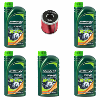 Motoröl Ölfilter KN140 Set 10W40 5 Liter für Yamaha WR 250 YZ 450 WR450 YZ250