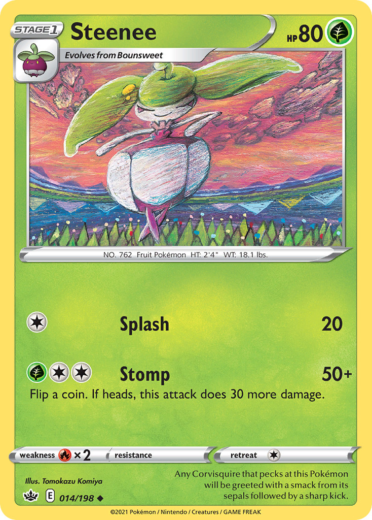 Steenee 14/198 Uncommon | Chilling Reign | Pokemon Card