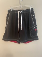 Men s Speedo Swim Trunks Size 32 Lg Black/Red