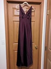 Alfred Angelo Bridesmaid Dress 7043  Grape  Satin floor length open back