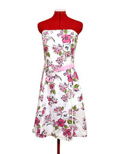 ANN TAYLOR LOFT Women Floral Dress Belted Floral Accent Woven Lined Size 6