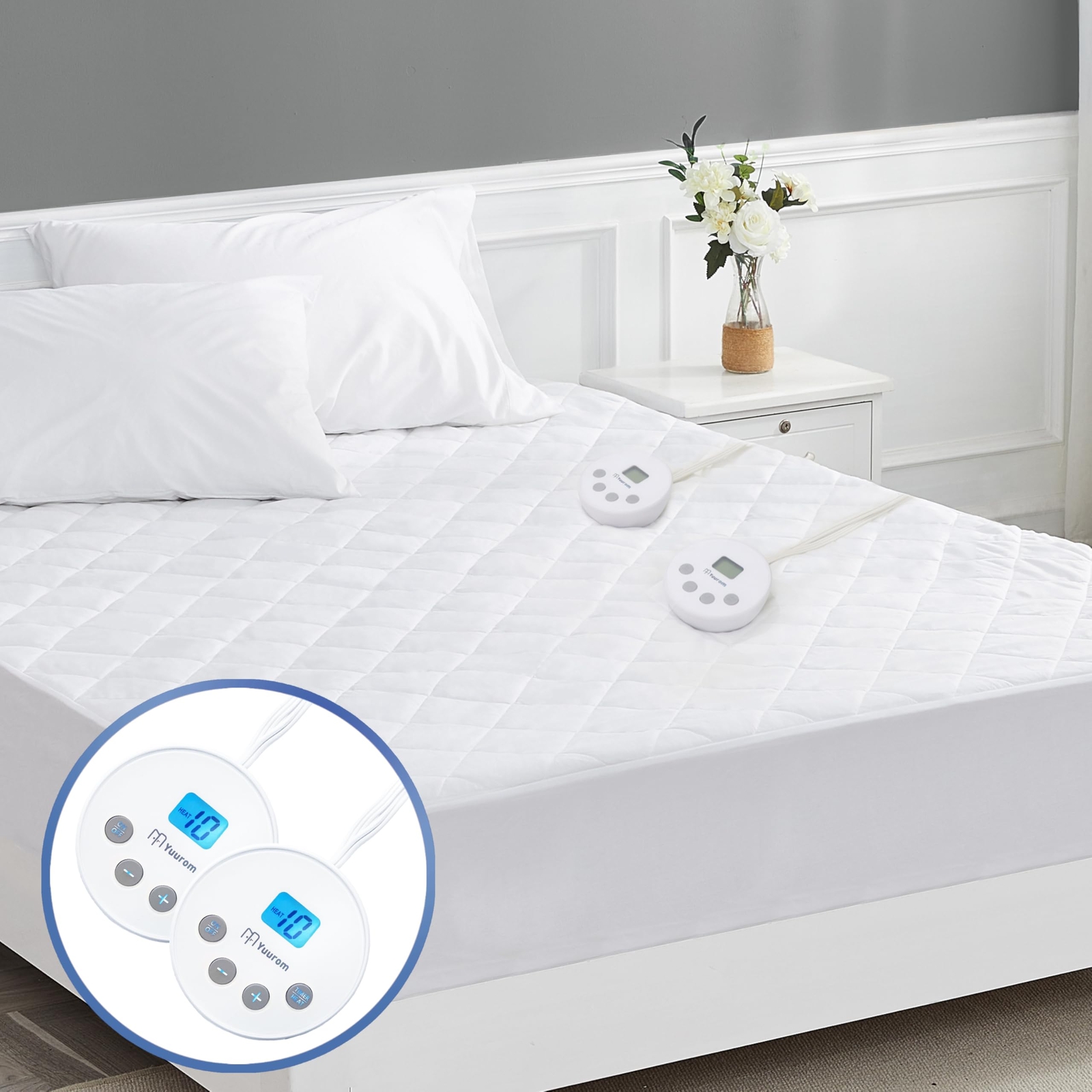 Heated Mattress Pad Queen Size 60×80 inches, Electric Mattress Pad Dual Contr...