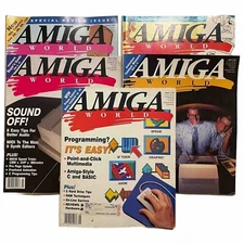 Amiga World Magazine: Lot of 5 from 1990: January, March, April, August, Sept.