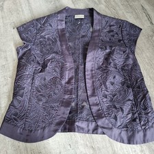 Women's Navy Blue Minuet Silk Embellished Bolero Jacket Size 10 New