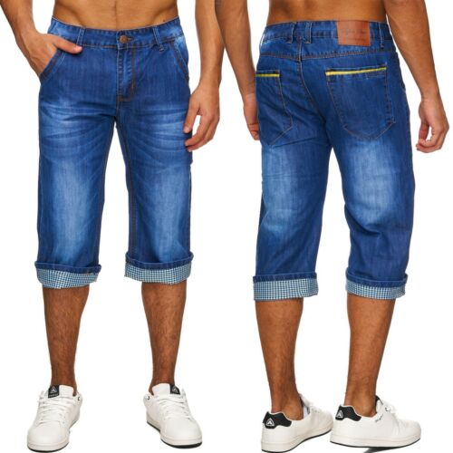 Herren Denim Bermuda Shorts Jeansshorts lang Jeans Washed Hose Regular Fit NEU - Bild 1 von 5