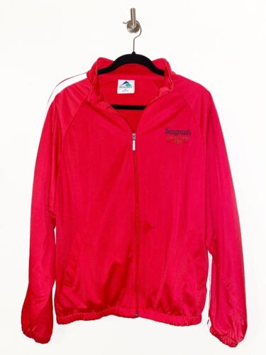 Augusta Sportwear Men Red White Jacket Size Medium Seagrams Logo