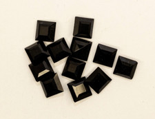 RARE Vintage Swarovski PARTIEWARE 11.5 MM Crystal Square JET BLACK Full Pkg 12
