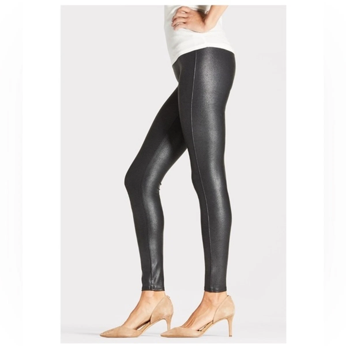 Spanx Black Faux Pebbled Leather Leggings eBay
