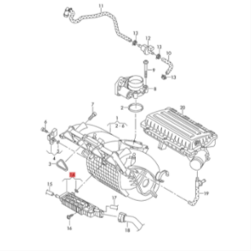 036 121 188 B ingesta de Motor De Calefacción Tubo compensación para VW