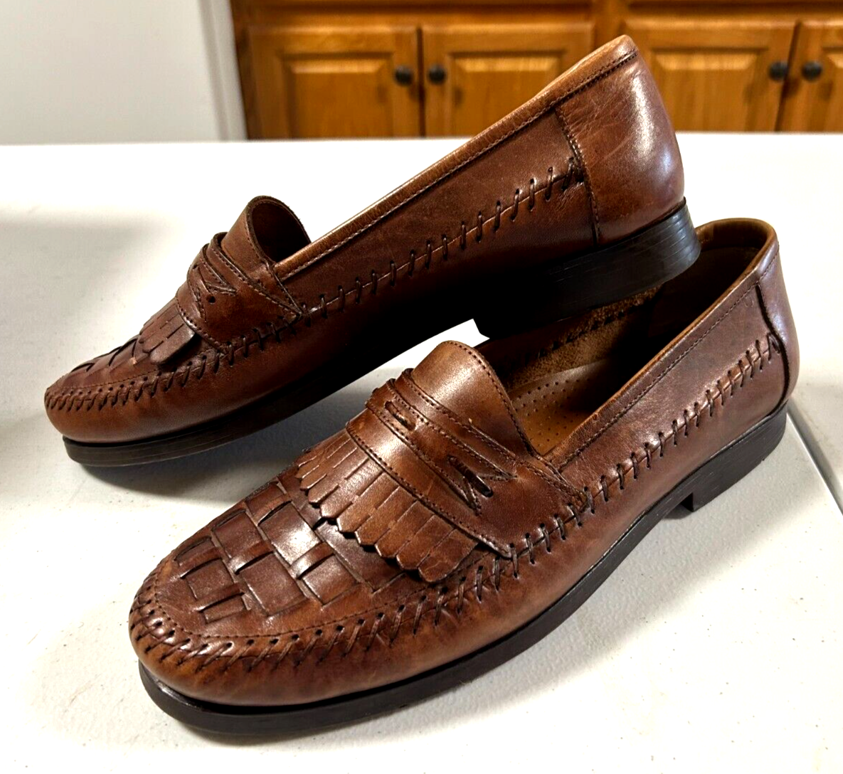 Brown Giorgio Brutini Antiqua Brazil Leather Slip On Shoes  display picture 3