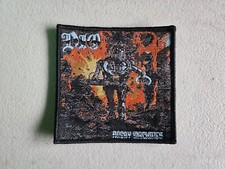 DIO, ANGRY MACHINES, SEW ON BLACK BORDER WOVEN PATCH