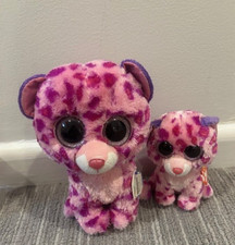 Ty Beanie Boos Glamour the Pink Purple Leopard - both the 6" and 9" with Tags