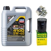 MotoröL Filter Set Liqui Moly 5W-40 5Liter + ÖLablassschraube FüR Mitsubishi ASX