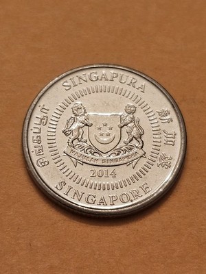 2014   SINGAPORE 10 CENTS WORLD COIN KM#346 BRIL UNC PROOF LIKE FREE SHIPPING