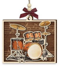 Wooden Drum Set Ornaments for Christmas Tree