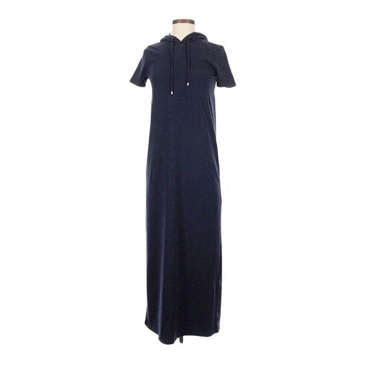 chinese dress ladies Slinky Black Hooded Maxi Dress