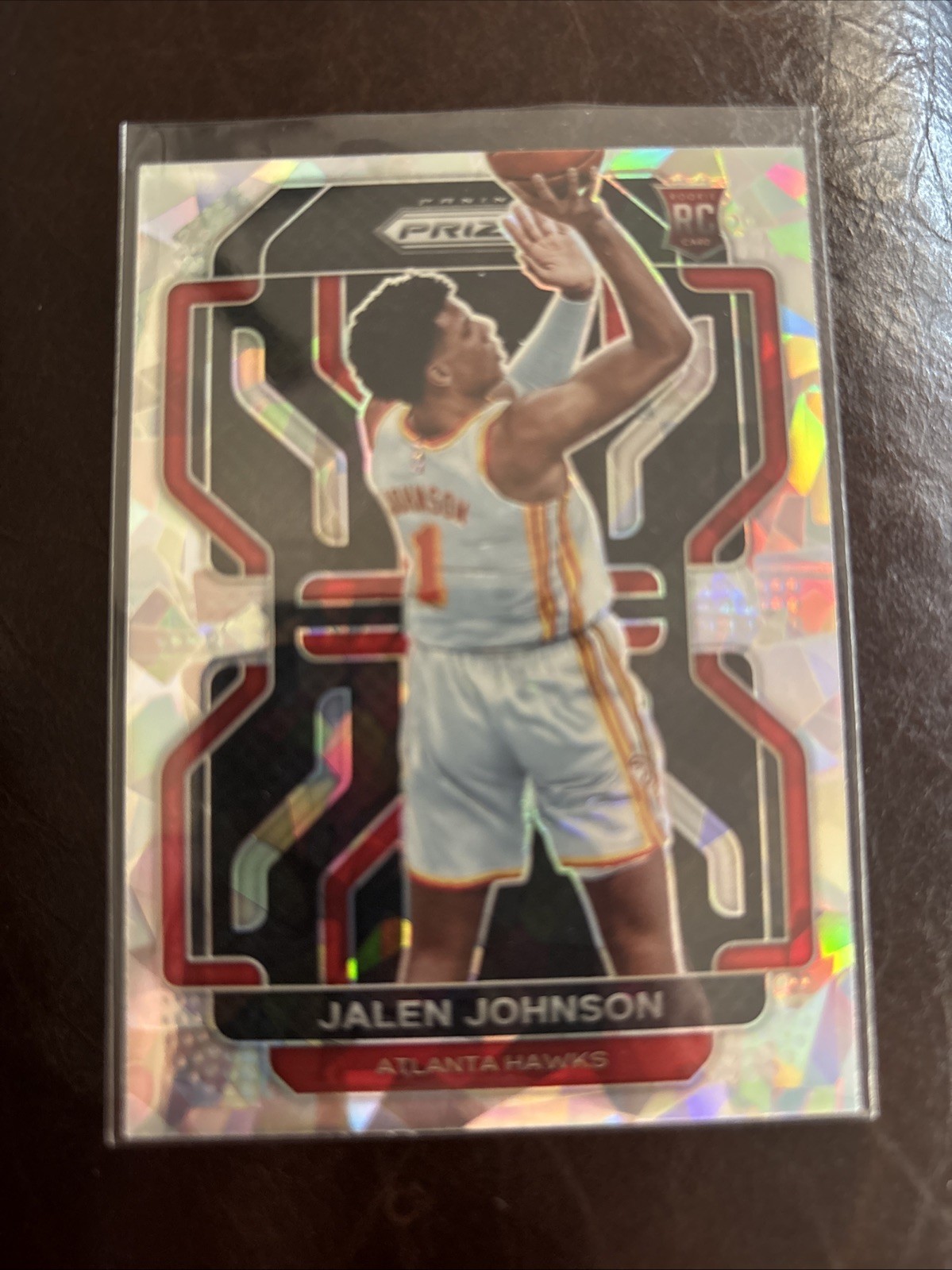 JALEN JOHNSON RC 2021-22 Panini Prizm Cracked Ice Silver Holo #305 Atlanta Hawks