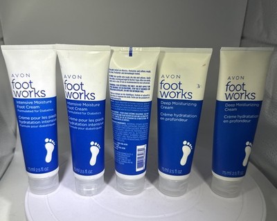Five Avon Foot Works Deep Moisturizing Cream 2.5oz Sealed/New